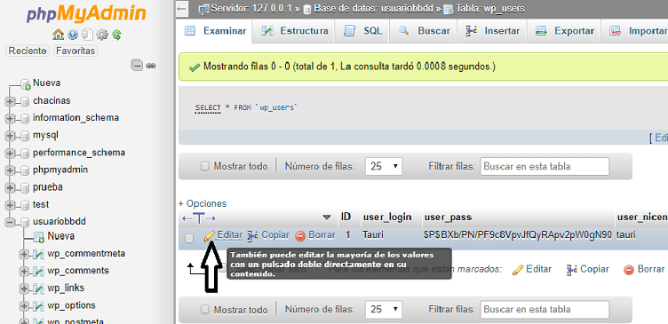 como cambiar la contraseña de wordpress